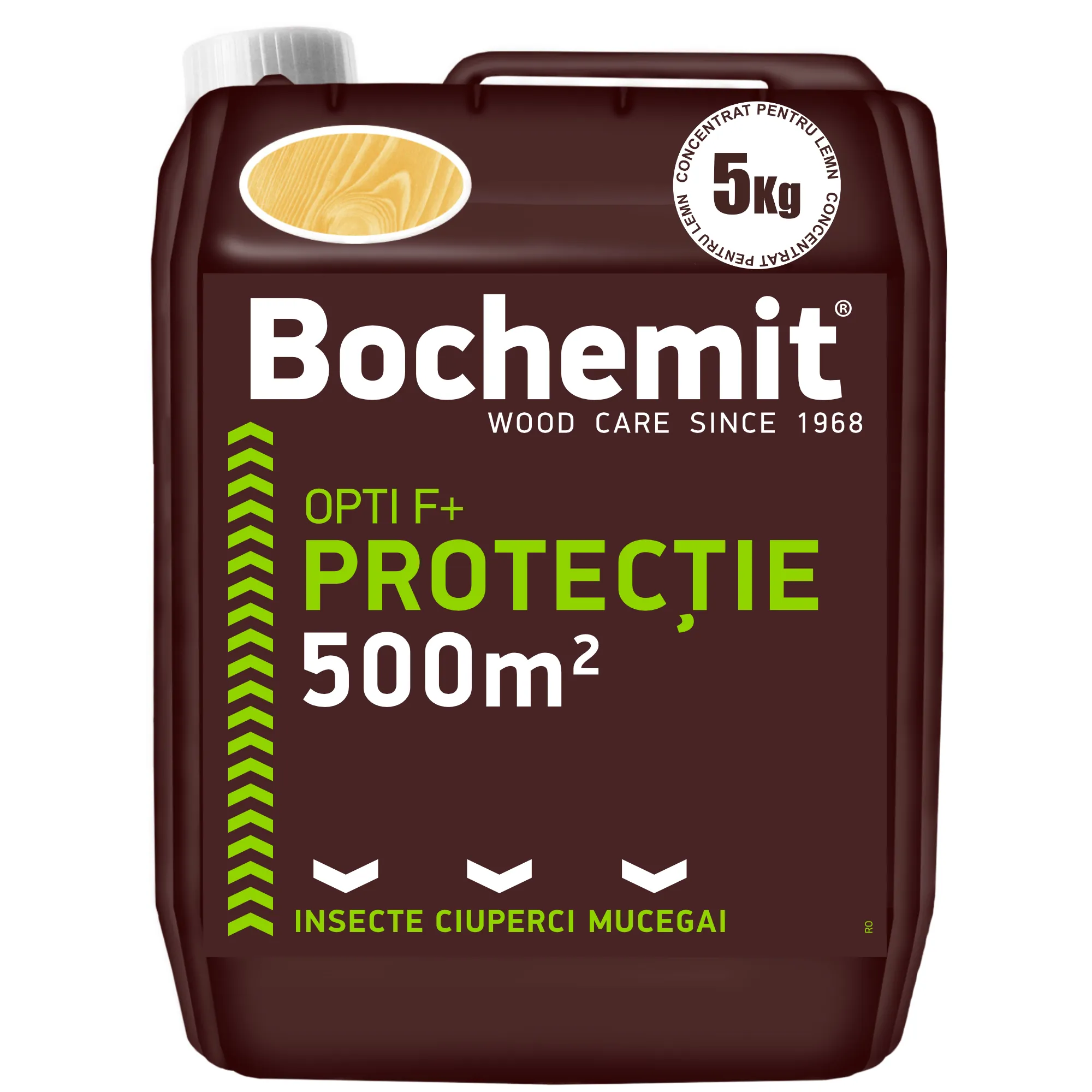 Tratament lemn preventiv Bochemit Optif+ 5kg transparent – protectie eficienta impotriva insectelor, ciupercilor si mucegaiului