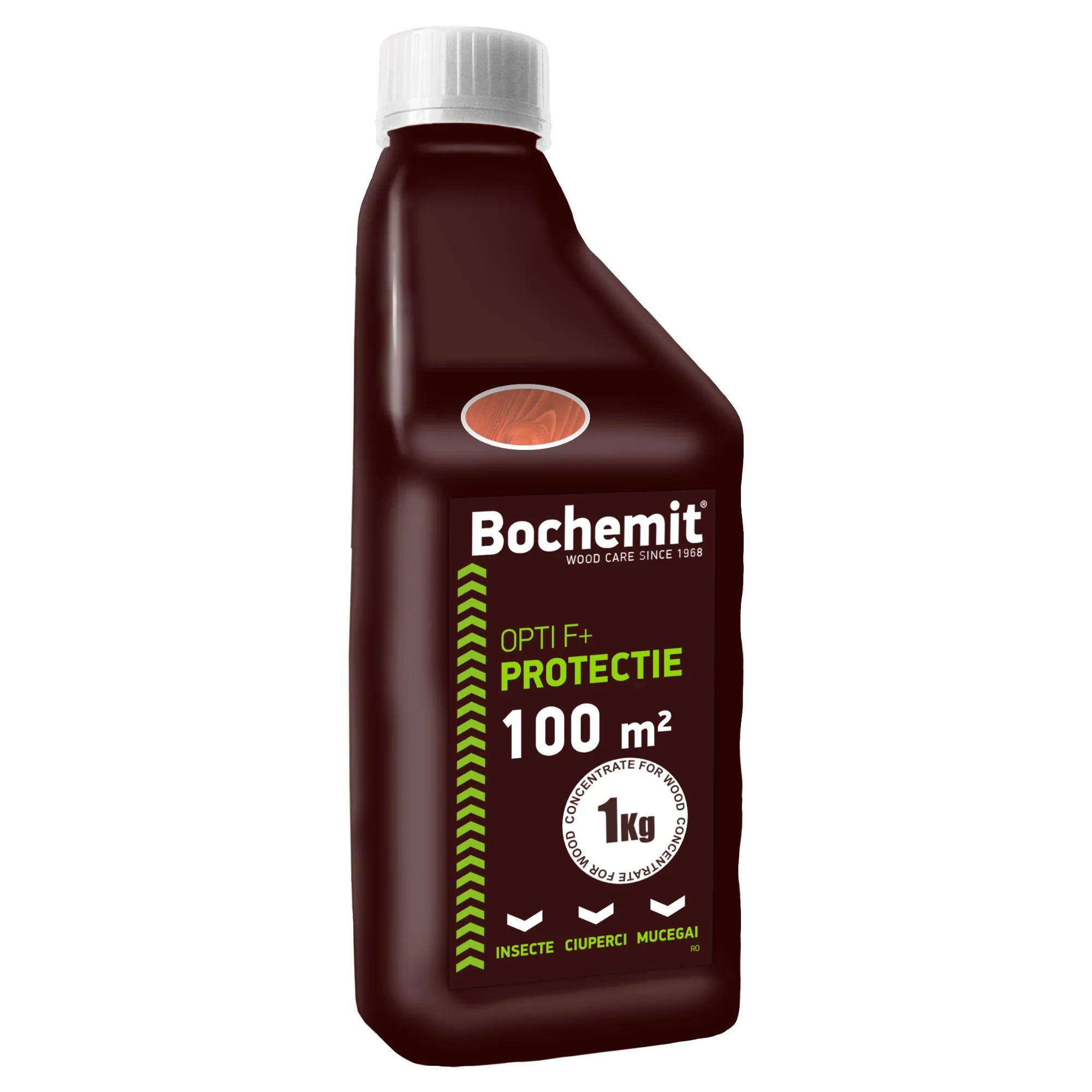 Tratament lemn preventiv Bochemit Optif+ 1kg maro – protectie eficienta impotriva insectelor, ciupercilor si mucegaiului