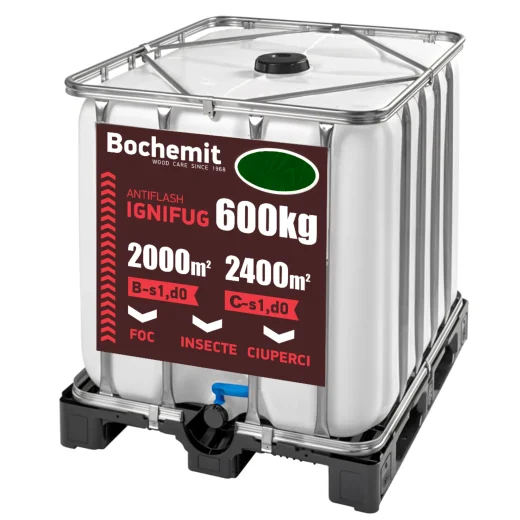 Solutie ignifugare lemn Bochemit Antiflash Verde 600kg – protectie eficienta impotriva focului, insectelor si ciupercilor