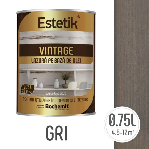 Lazura Estetik Vintage, protecție lemn pana la 20 ani, aspect semi-mat.
