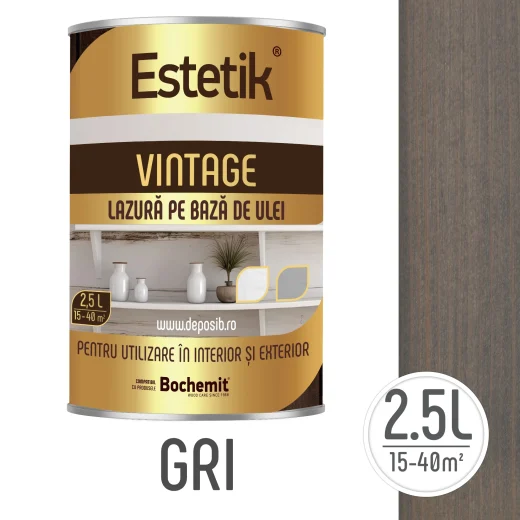 Lazura Estetik Vintage, protecție lemn pana la 20 ani, aspect semi-mat.