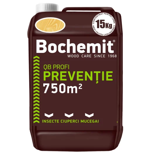 Tratament lemn protectie preventiva Bochemit QB Profi 15 kg transparent - uz industrial