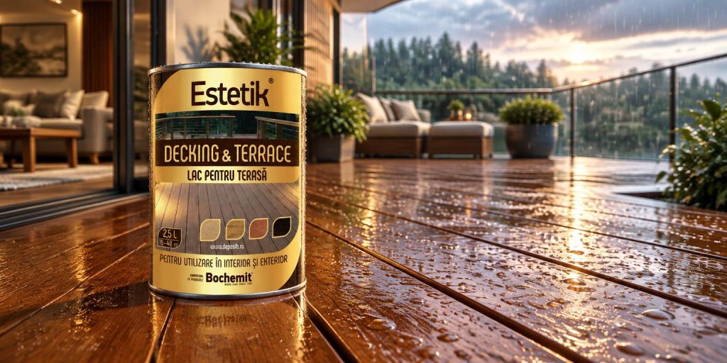Terasa lemn exterior finisata cu lazura de lemn