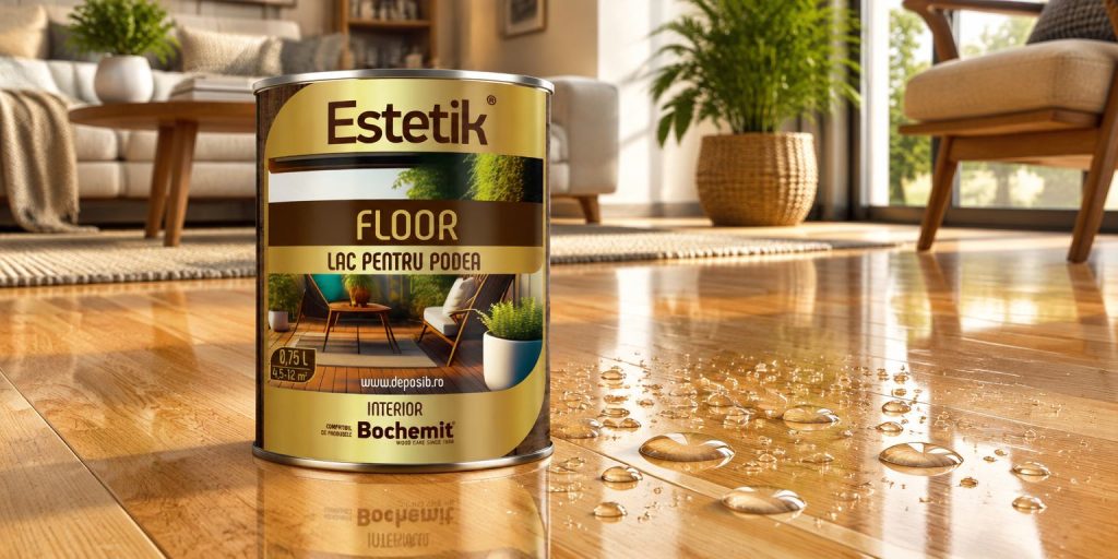 Terasa lemn interior finisata cu lac de lemn